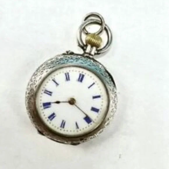 Antique Sterling Silver Open Face Fob/Pocket Watch - Picture 9 of 9